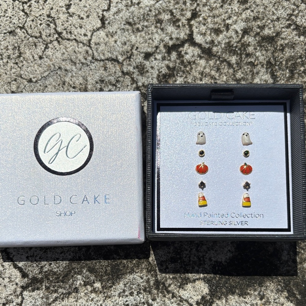 Halloween Sterling Silver Hand Painted Earrings
